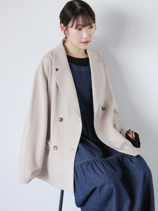 セール】 デニムバックリボンワンピース（サックスブルー/ブルー