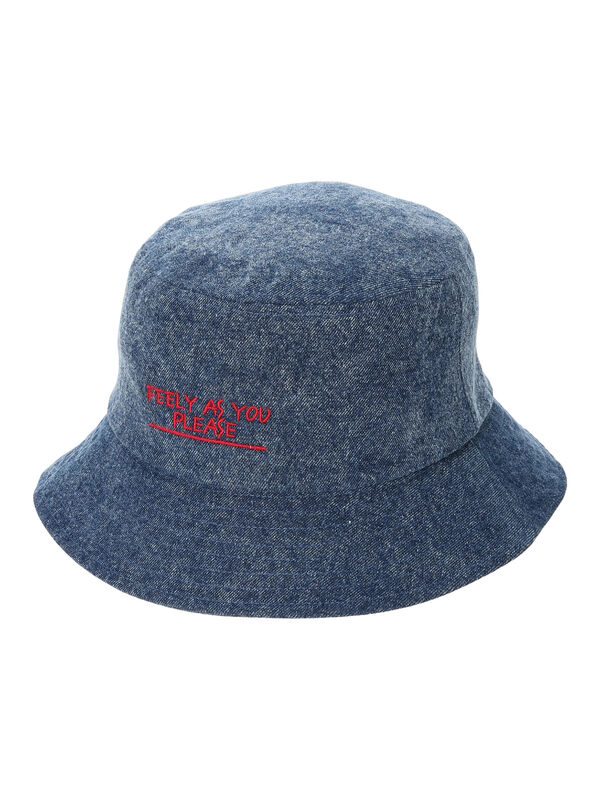 バケットハット グレー デニム風刺繍 セール】 デニム刺繍ハット（グレー/グリーン/ブルー/アクセサリー