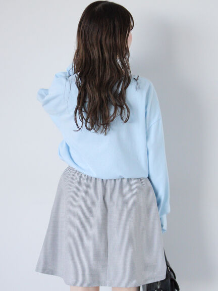 ロゴ刺繍ロンT（オフホワイト/サックスブルー/キナリ）｜ehka sopo（エヘカソポ）通販