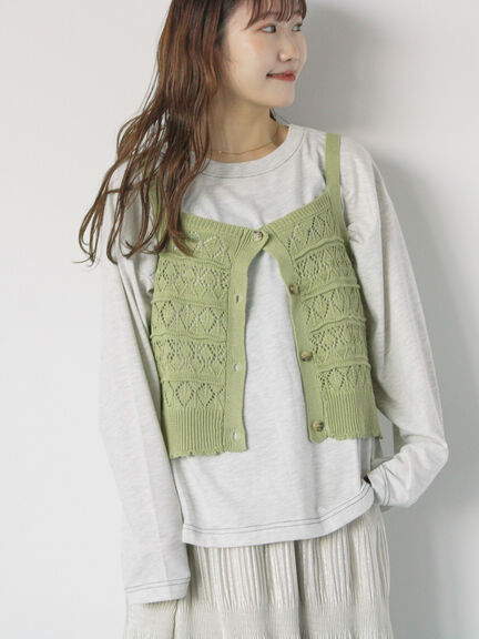 ロゴ刺繍ロンT（オフホワイト/サックスブルー/キナリ）｜ehka sopo（エヘカソポ）通販
