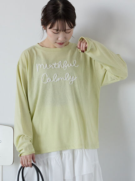 テープ刺繍シアーカットソー（オフホワイト/ブラック/イエロー）｜ehka sopo（エヘカソポ）通販