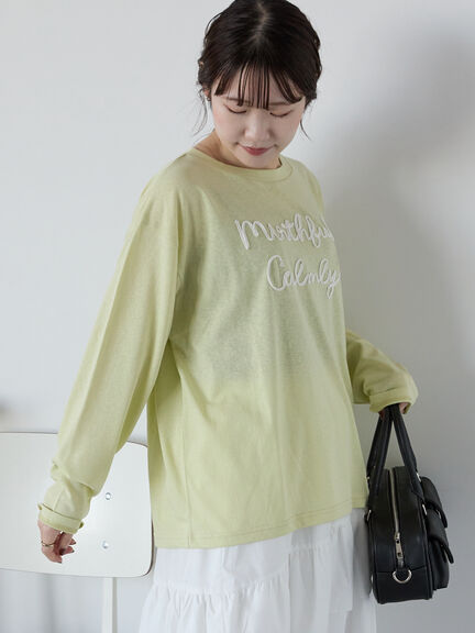 テープ刺繍シアーカットソー（オフホワイト/ブラック/イエロー）｜ehka sopo（エヘカソポ）通販
