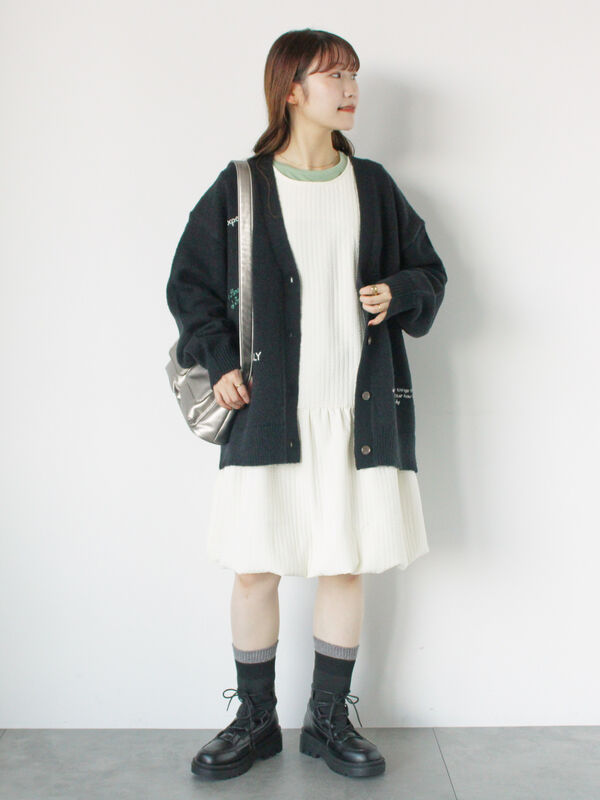 セール】 裾バルーンミニジャンスカ（ブラック/ブルー/キナリ