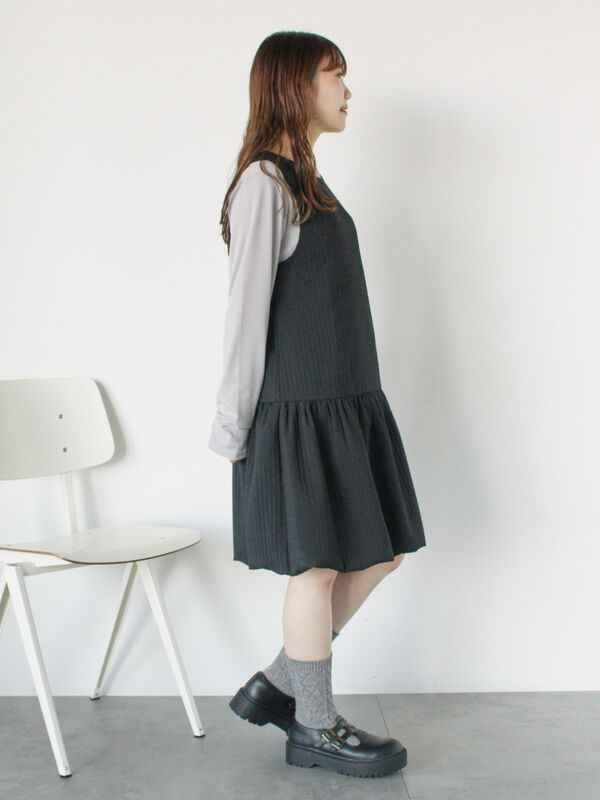 ジャンプ ポスカ セール】 裾バルーンミニジャンスカ（ブラック/ブルー/キナリ