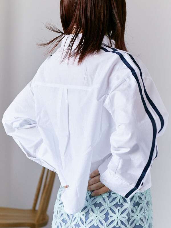 トップス LLICA90s セール】 ショート丈袖ラインシャツ（オフホワイト/イエロー/サックス