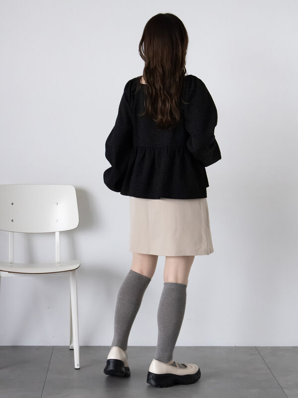 セール】 スクエアネックブラウス（オフホワイト/ブラック/サックス