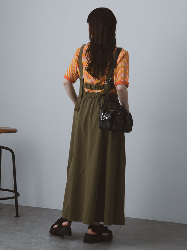 セール】 エプロンジャンパースカート（ブラック/ベージュ/カーキ