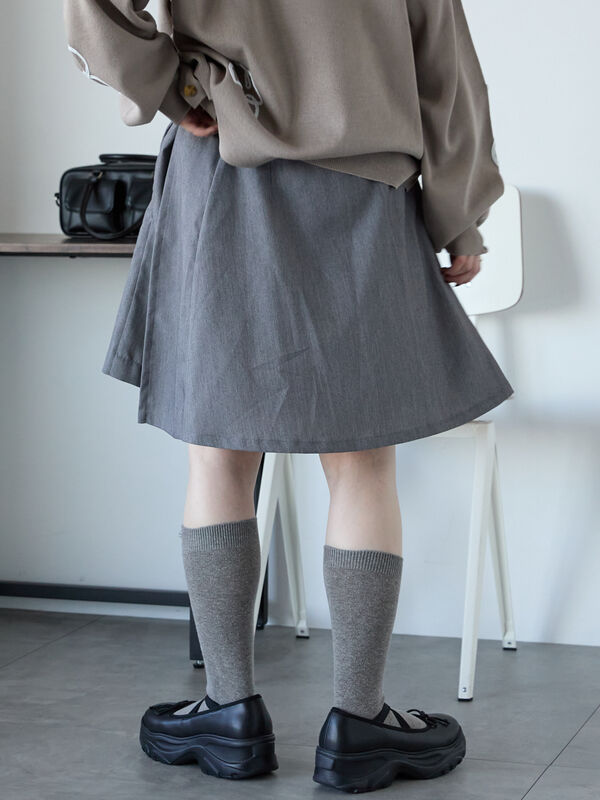 pekopoko チャコールグレーXS セール】 ポコポコクルーネックカーディガン（ブラック/サックスブルー