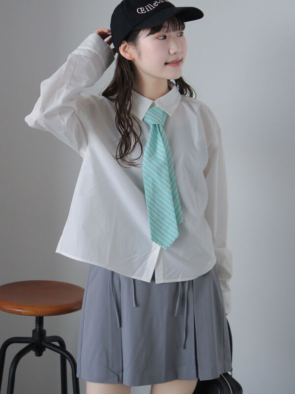 セール】 ネクタイ付きシャツ（オフホワイト/サックスブルー/キナリ