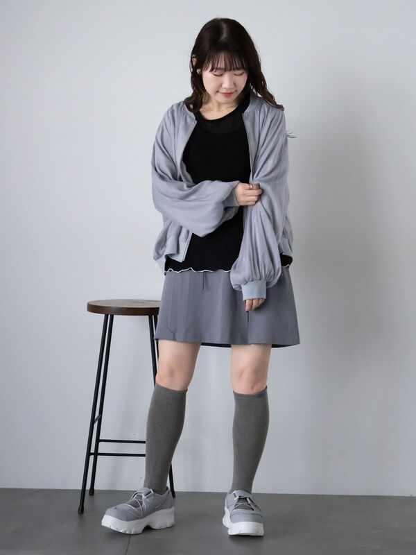 セール】 シアーブルゾン（グレー/ベージュ/キナリ/アウター/ブルゾン