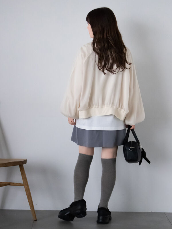 セール】 シアーブルゾン（グレー/ベージュ/キナリ/アウター/ブルゾン