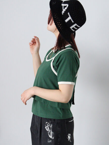 キャミ&Tシャツセット（グリーン/サックスブルー/キナリ）｜ehka sopo（エヘカソポ）通販
