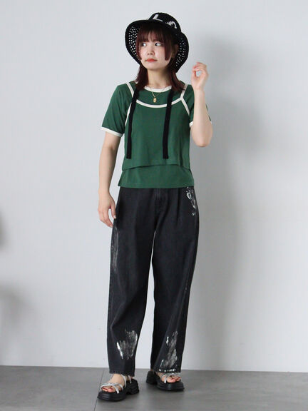 キャミ&Tシャツセット（グリーン/サックスブルー/キナリ）｜ehka sopo（エヘカソポ）通販
