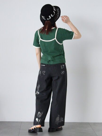 キャミ&Tシャツセット（グリーン/サックスブルー/キナリ）｜ehka sopo（エヘカソポ）通販