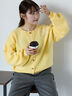 コード花刺繍カーディガン（オフホワイト/モカ/イエロー/サックスブルー）｜ehka sopo（エヘカソポ）通販