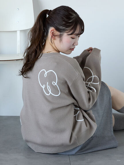 コード花刺繍カーディガン（オフホワイト/モカ/イエロー/サックスブルー）｜ehka sopo（エヘカソポ）通販