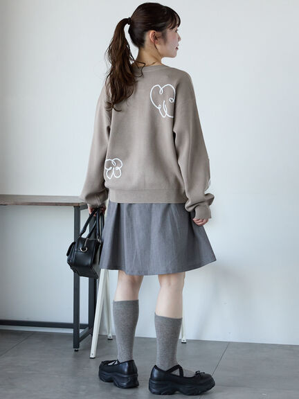 コード花刺繍カーディガン（オフホワイト/モカ/イエロー/サックスブルー）｜ehka sopo（エヘカソポ）通販