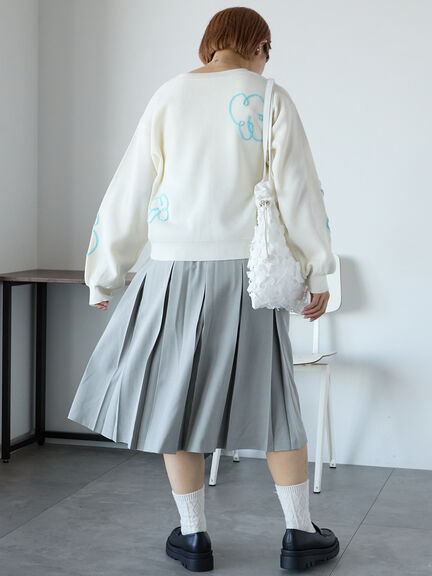 コード花刺繍カーディガン（オフホワイト/モカ/イエロー/サックスブルー）｜ehka sopo（エヘカソポ）通販