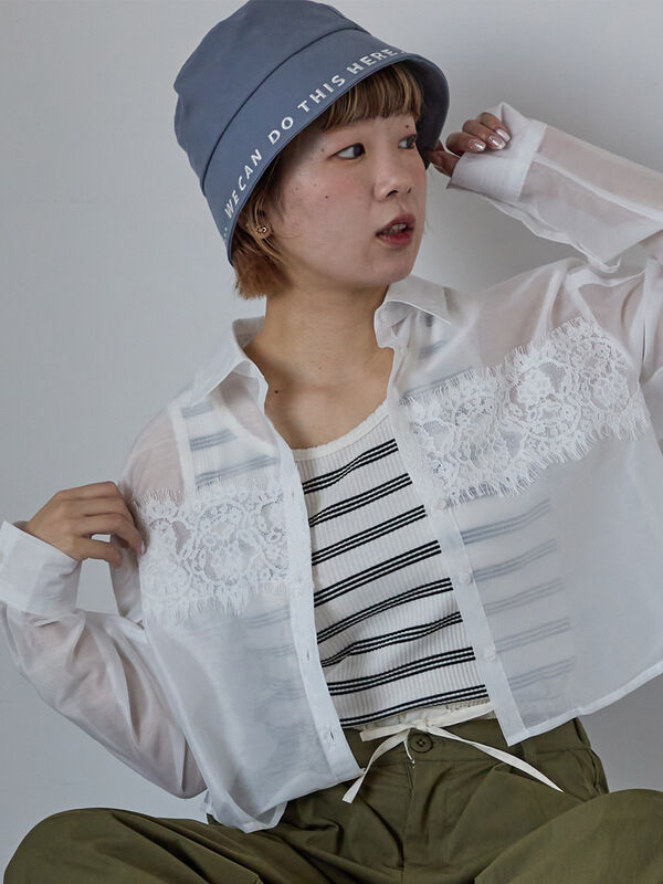 ブリムロゴ刺繍ハット（ネイビー）｜ehka sopo（エヘカソポ）通販