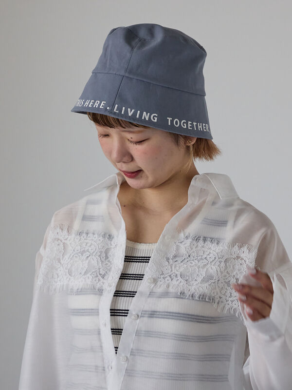 セール】 ブリムロゴ刺繍ハット（ベージュ/ネイビー/キナリ