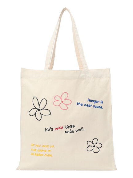 落書き刺繍トートバッグ（ブラック/グリーン/キナリ）｜ehka sopo（エヘカソポ）通販