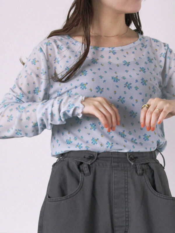 花柄シアーカットソー（グレー）｜ehka sopo（エヘカソポ）通販