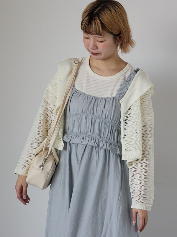 セール】 セーラーカラーメッシュカーディガン（オフホワイト