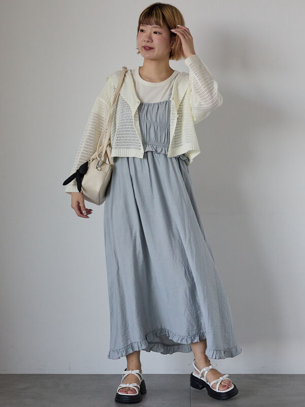 セール】 セーラーカラーメッシュカーディガン（オフホワイト