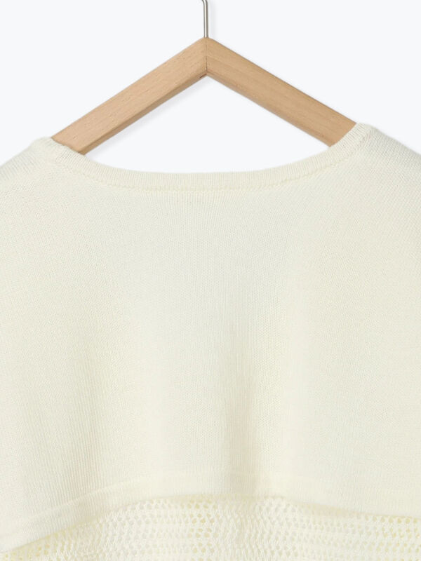 セール】 セーラーカラーメッシュカーディガン（オフホワイト