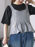 花ロゴ刺繍Tシャツ（オフホワイト/ブラック/グリーン）｜ehka sopo（エヘカソポ）通販