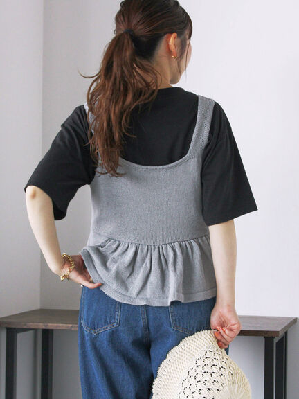 花ロゴ刺繍Tシャツ（オフホワイト/ブラック/グリーン）｜ehka sopo（エヘカソポ）通販