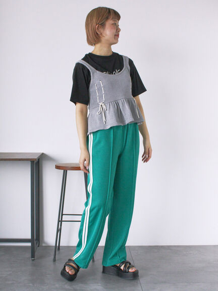 花ロゴ刺繍Tシャツ（オフホワイト/ブラック/グリーン）｜ehka sopo（エヘカソポ）通販