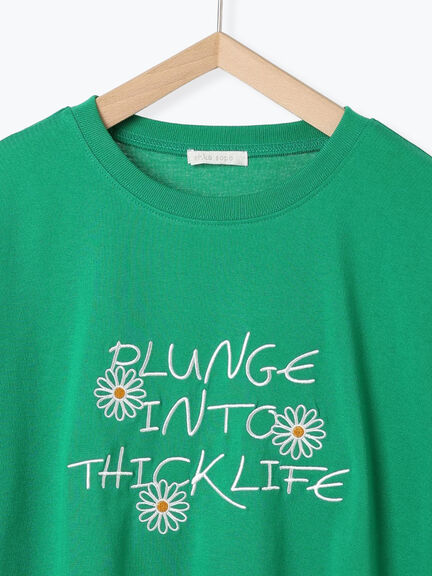 花ロゴ刺繍Tシャツ（オフホワイト/ブラック/グリーン）｜ehka sopo（エヘカソポ）通販