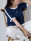 パイルリンガーTシャツ（ネイビー）｜ehka sopo（エヘカソポ）通販