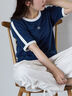 パイルリンガーTシャツ（ネイビー）｜ehka sopo（エヘカソポ）通販