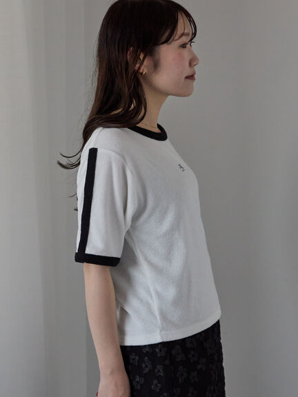 パイルリンガーTシャツ（オフホワイト/イエロー/ネイビー）｜ehka sopo（エヘカソポ）通販
