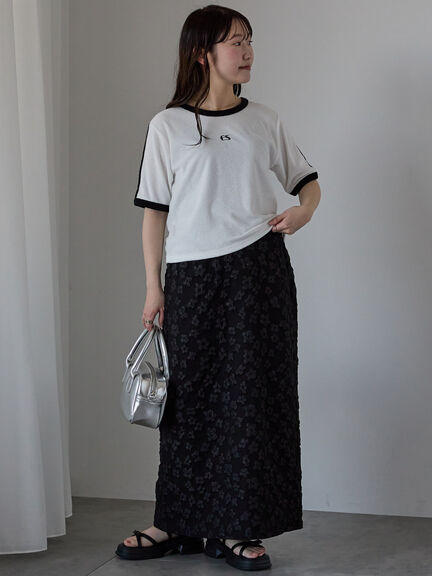 パイルリンガーTシャツ（オフホワイト/イエロー/ネイビー）｜ehka sopo（エヘカソポ）通販