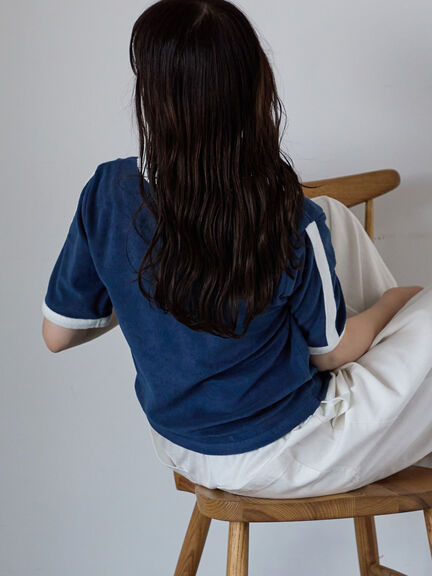 パイルリンガーTシャツ（オフホワイト/イエロー/ネイビー）｜ehka sopo（エヘカソポ）通販