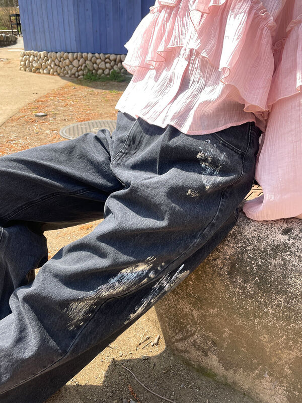 箔プリントワイドデニムパンツ（グレー）｜ehka sopo（エヘカソポ）通販