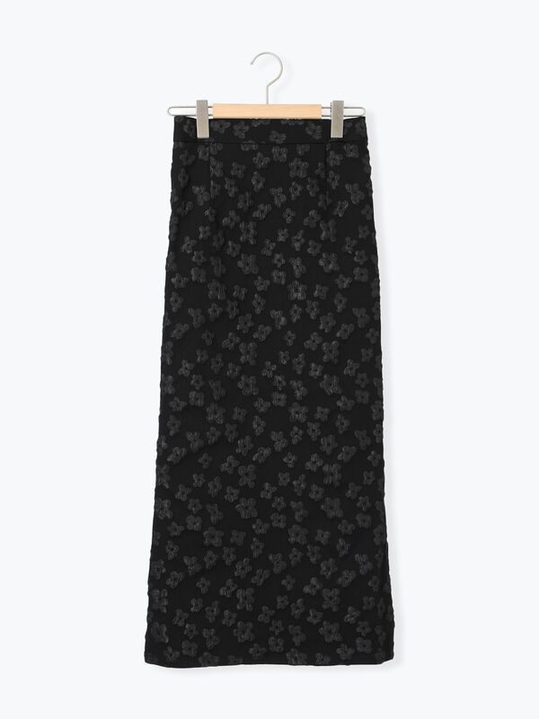 セール】 花膨れジャカードナロースカート（ブラック/ミント/サックス