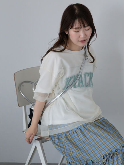 チュール重ねカットソー（サックスブルー/ラベンダー/キナリ）｜ehka sopo（エヘカソポ）通販