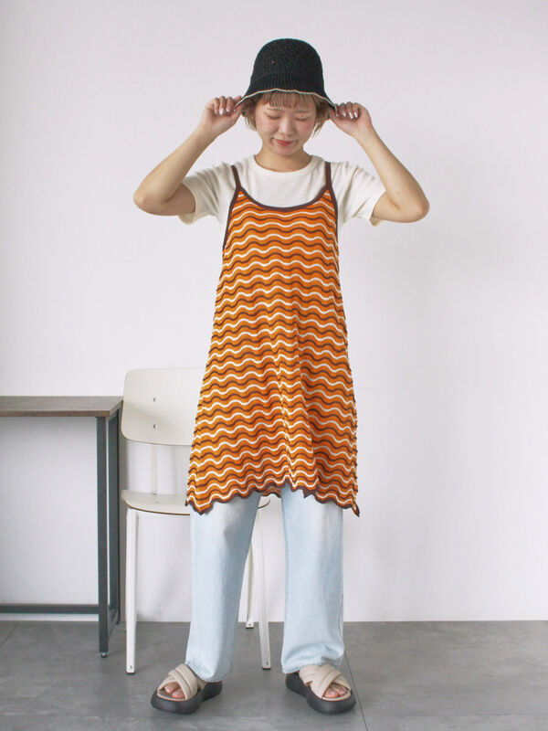 ワンピース　あいすsama ICB 【ASUMI・MANAMIコラボ 丈が選べる】タックデザイン