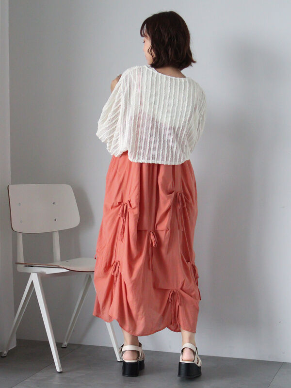 セール】 リボンキャミワンピース（ブラック/オレンジ/キナリ