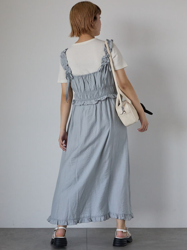 ワンピース kan ZUCCa / S コットンバックサテン / ワンピース(M charcoal gray