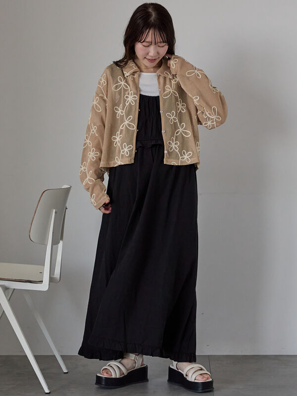 ま*ん様 NBB ♡ 【上西星来さんコラボ】フリルシャーリングキャミワンピース NATURAL BEAUTY BASIC（ナチュラルビューティーベーシック）の
