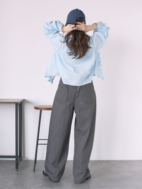 セール】 ボタンアジャストパンツ（チャコールグレー/ベージュ/カーキ