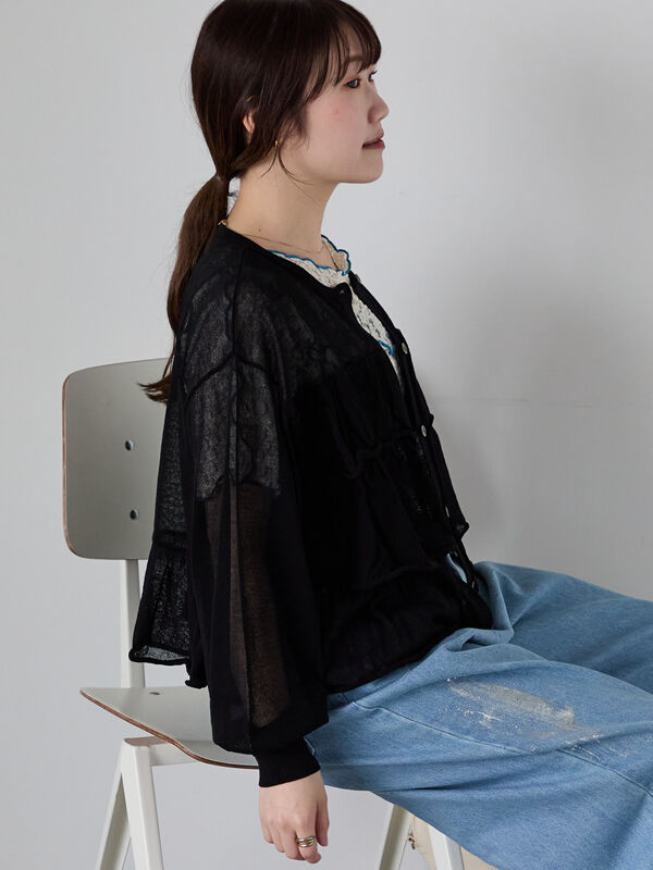 yukiemonペタペタスーちゃんʕ•ᴥ•ʔ黒カーディガン yukiemonペタペタスーちゃんʕ•ᴥ•ʔ黒カーディガン yukiemon