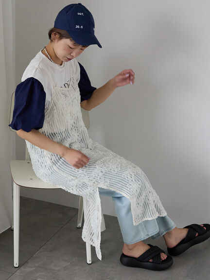 リメイク風Tシャツ（オフホワイト/ブラック/グリーン）｜ehka sopo（エヘカソポ）通販