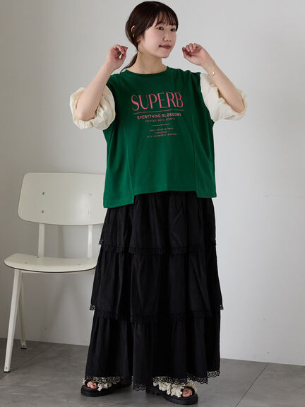リメイク風Tシャツ（オフホワイト/ブラック/グリーン）｜ehka sopo（エヘカソポ）通販
