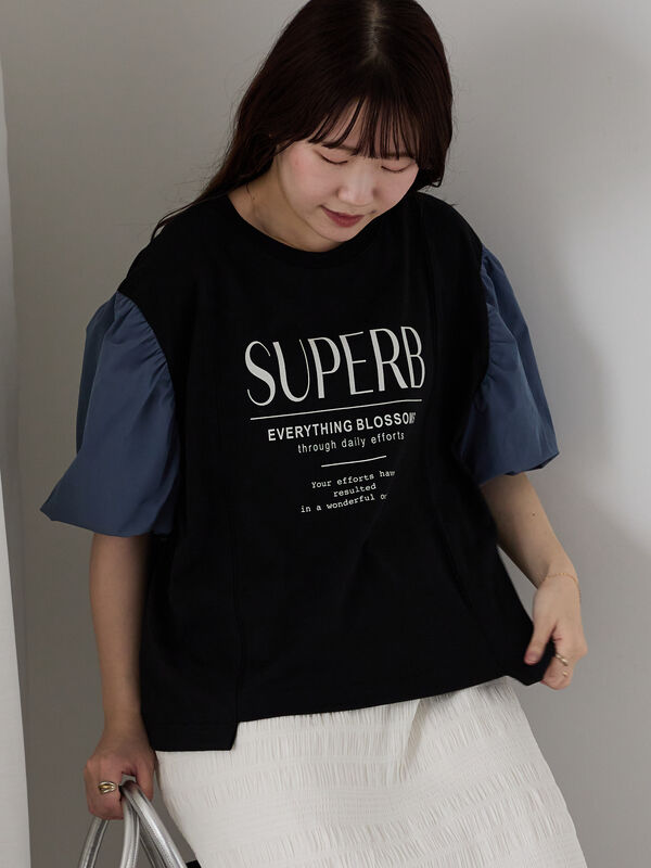 セール】 リメイク風Tシャツ（オフホワイト/ブラック/グリーン